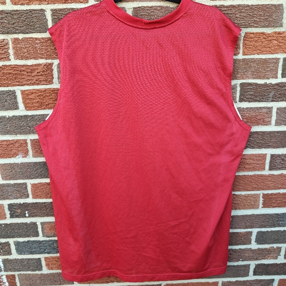 Nike Y2K Vintage Basketball Workout Mesh Sleeveless Shirt Red White Sz XXL Men's - Picture 7 of 9